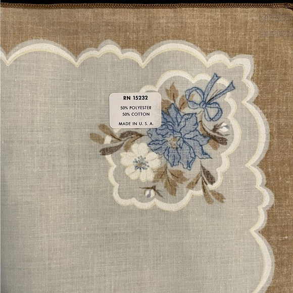 Vintage Sunweave Linen Corp. Set of 4 Victorian Blue Flower Cloth Napkins NWOT - Picture 11 of 12